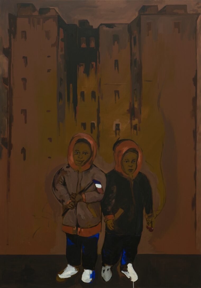 Lassana Sarre_Ne jamais séparer les cherries.190x130cm.Acryl sur toile.2025